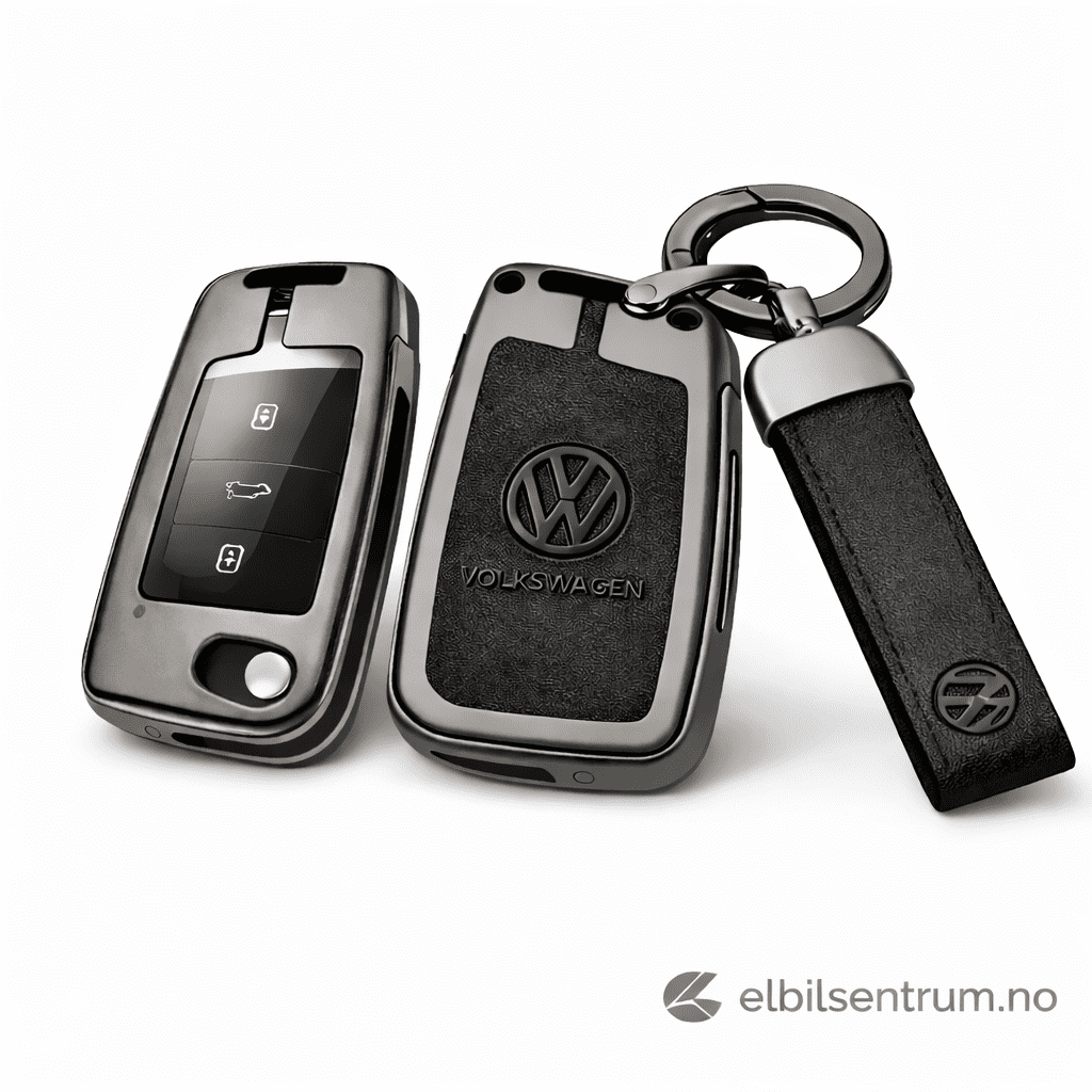 Nøkkeldeksel (Svart) Volkswagen e-Golf (Metall/Lær)